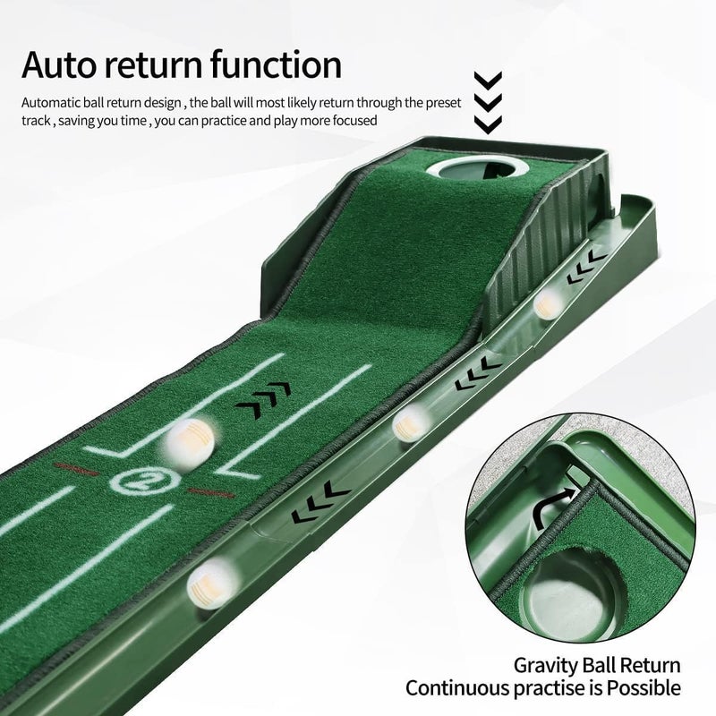 SWINGTEK Putting Green Mat Indoors, Practice with Auto Ball Return - Ideal for Home and Office, Great Gift - Image 5